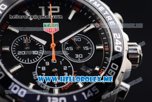 Tag Heuer Formula 1 Chronograph Miyota Quartz Stainless Steel Case/Bracelet with Black Dial and Stick/Arabic Numeral Markers - Click Image to Close